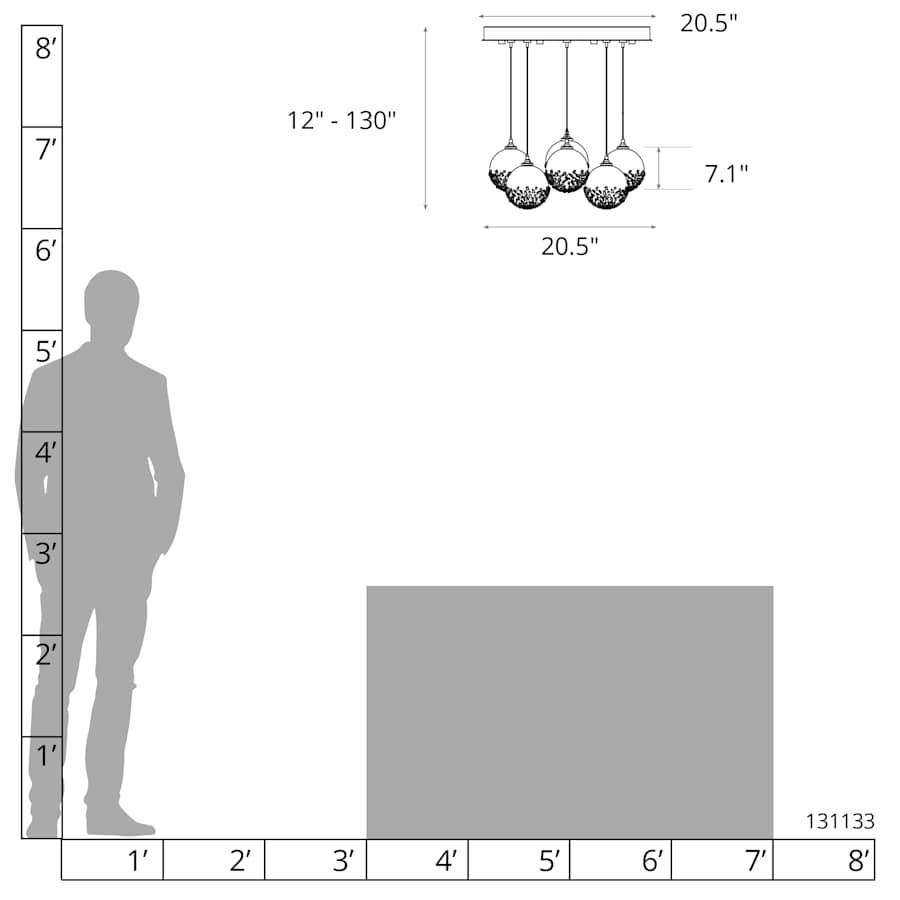 Fritz 9 Light 21" Wide Suspension Multi Light Pendant