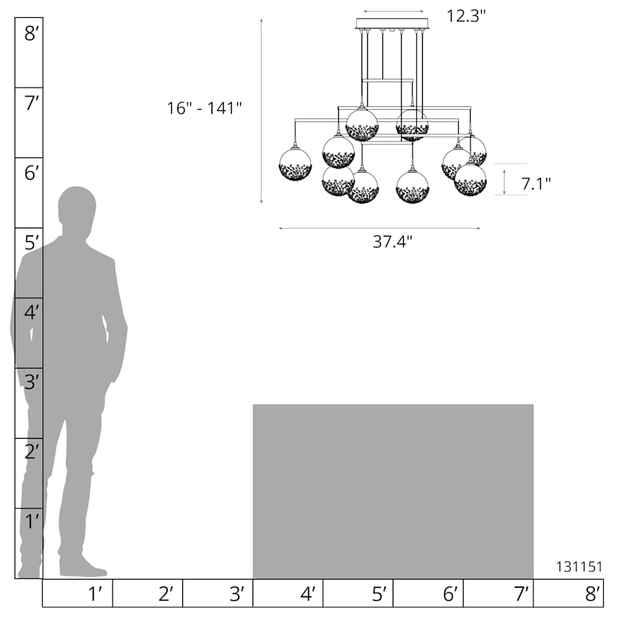 Fritz 10 Light 38" Wide Multi Light Pendant