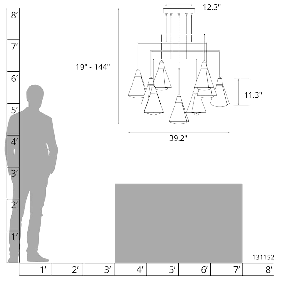 Mobius 10 Light 40" Wide Multi Light Pendant