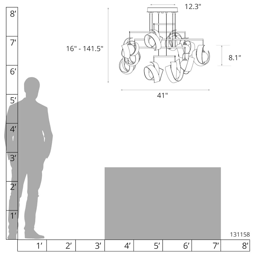 Riza 10 Light 41" Wide Multi Light Pendant