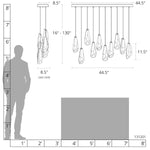 Luma 10 Light 45" Wide Crystal Linear Pendant