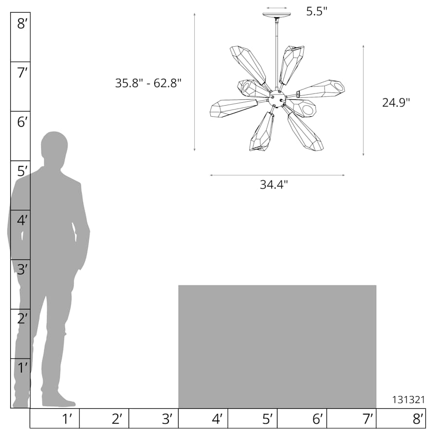 Luma 12 Light 32" Wide Crystal Pendant