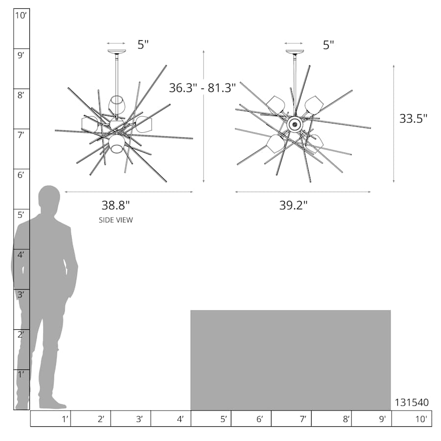 Griffin 6 Light 39" Wide Pendant