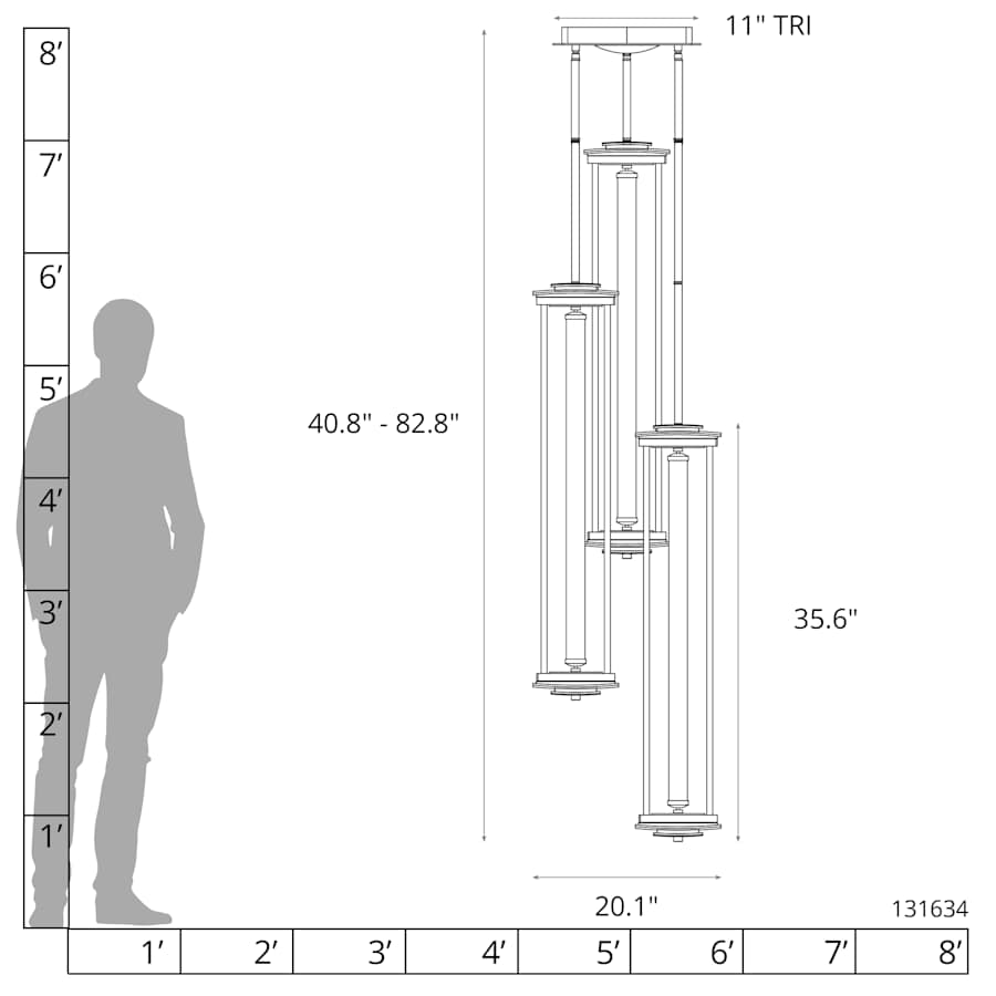 Athena 20" Wide LED Multi Light Pendant