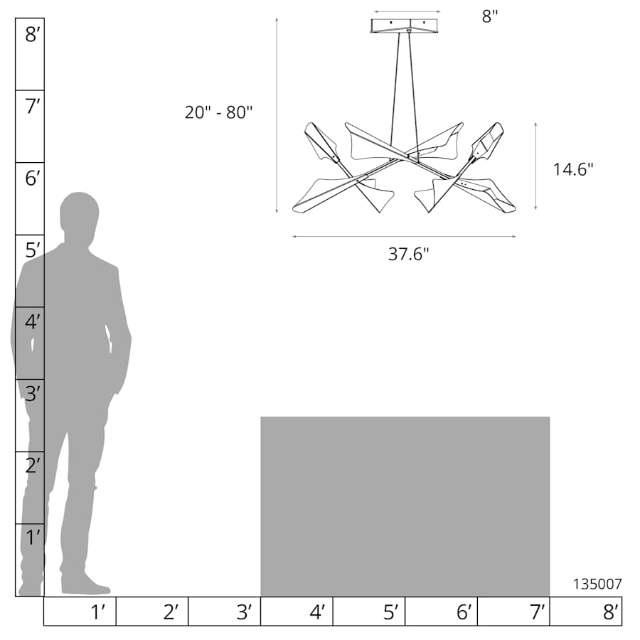 Plume 38" Wide Pendant