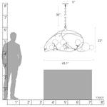 Sprig 6 Light 49" Wide Abstract Chandelier