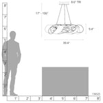 Flux 39" Wide LED Abstract Chandelier