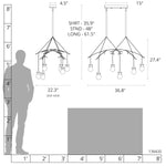 Kiwi 6 Light 37" Wide Linear Chandelier