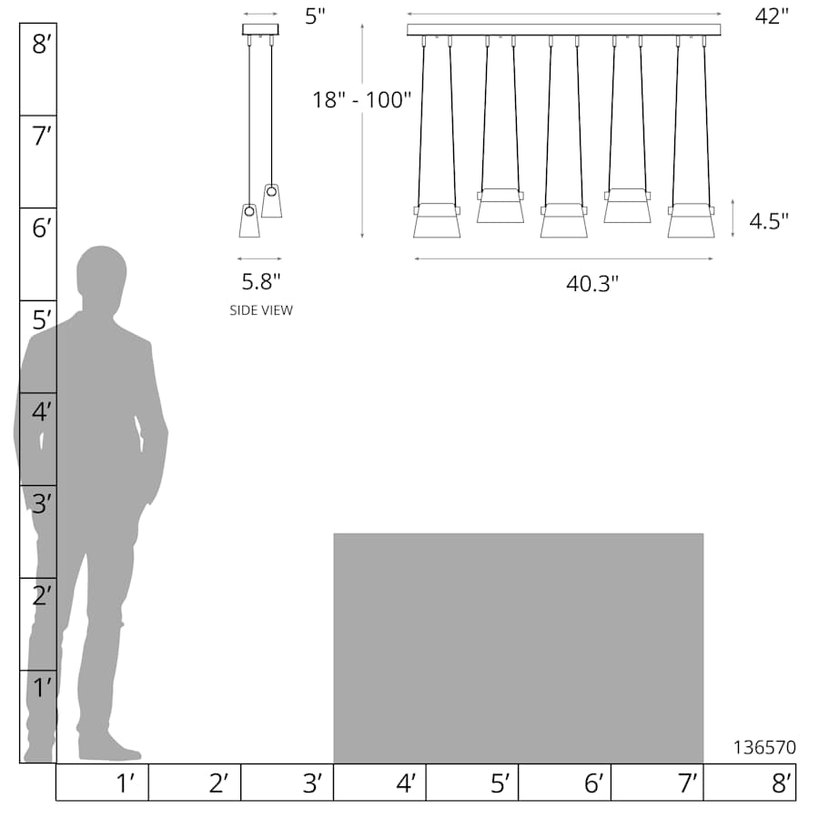 Cowbell 41" Wide Linear Pendant