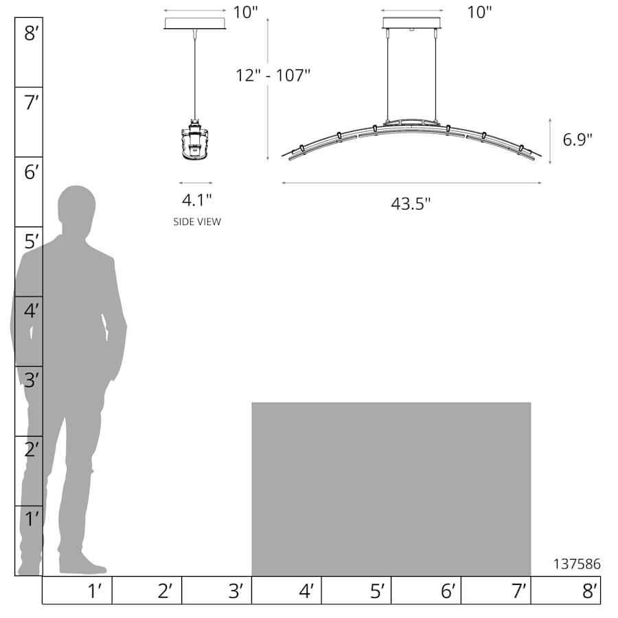 Glissade 44" Wide Suspension Linear Pendant