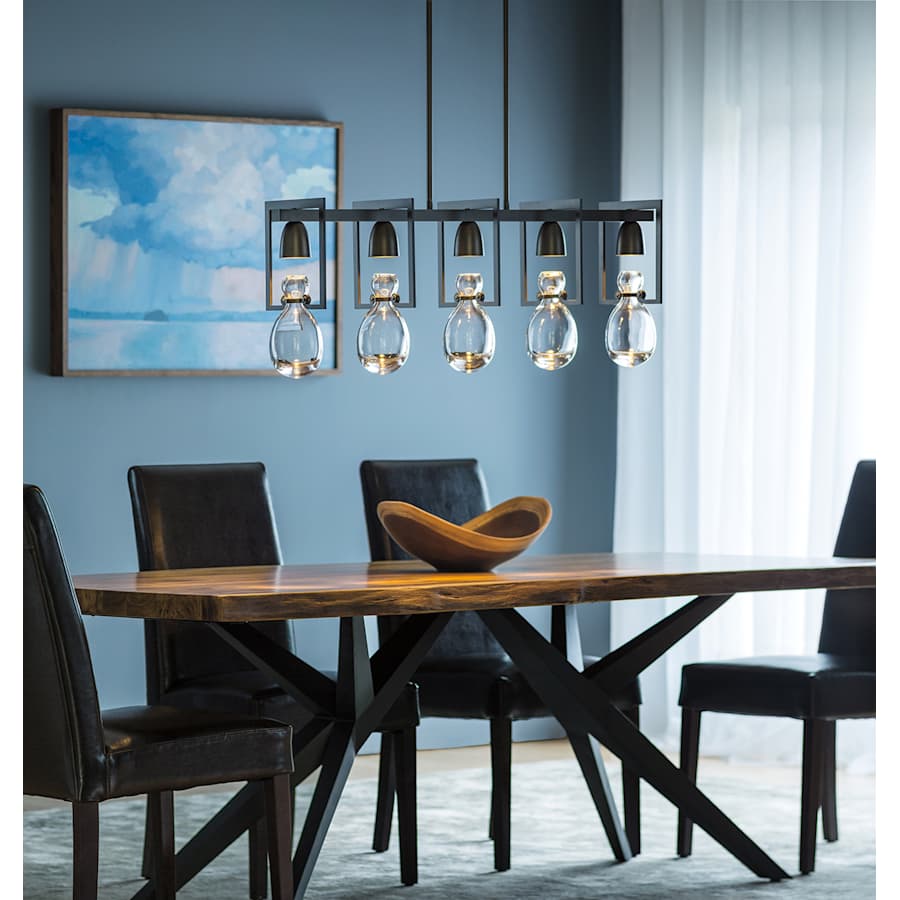 New Traditional 5 Light 41" Wide Linear Chandelier