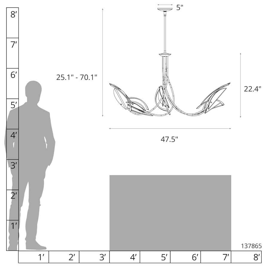 Aerial 5 Light 48" Wide Pendant