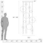 Abacus 36" Wide LED Suspension Multi Light Pendant