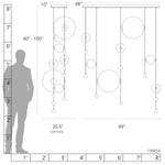 Abacus 49" Wide LED Suspension Multi Light Pendant