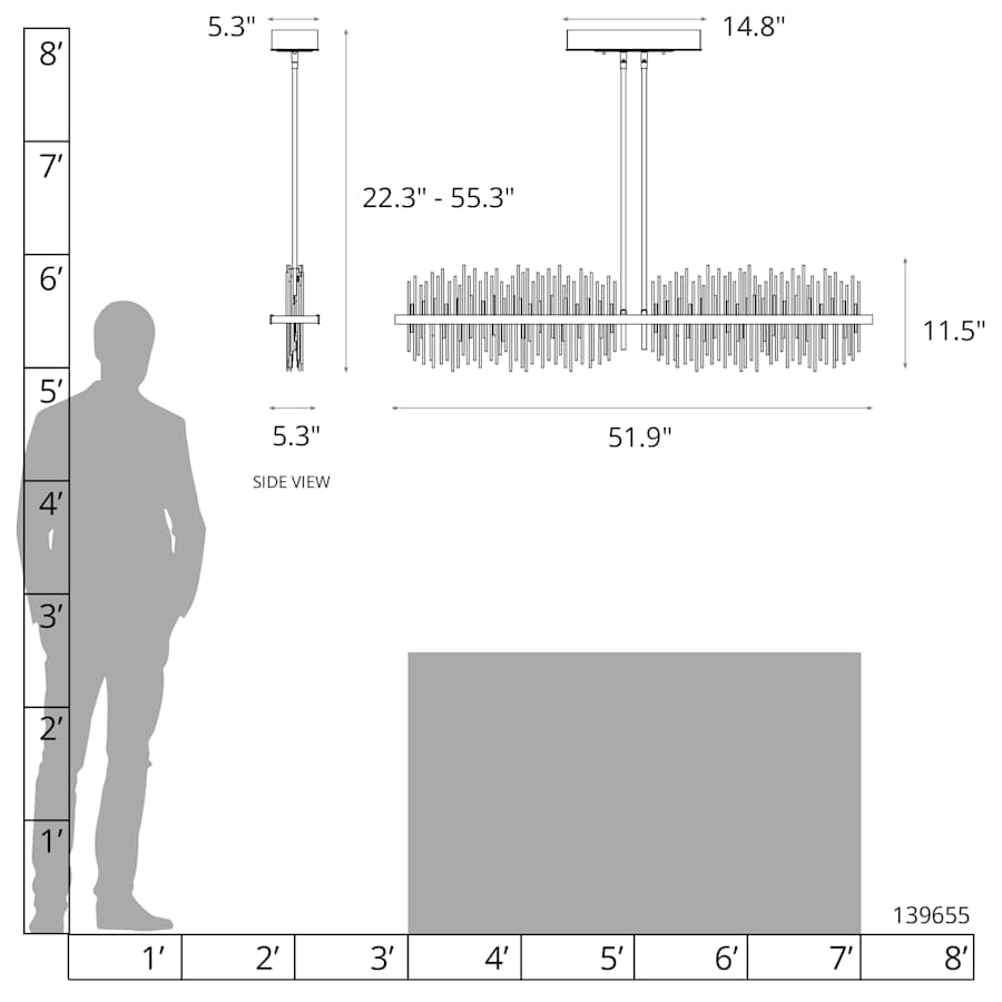 Gossamer 52" Wide LED Linear Chandelier