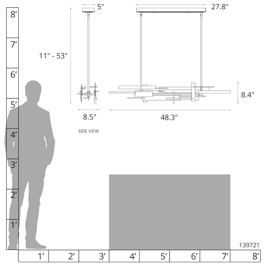 Planar 48" Wide Linear Pendant