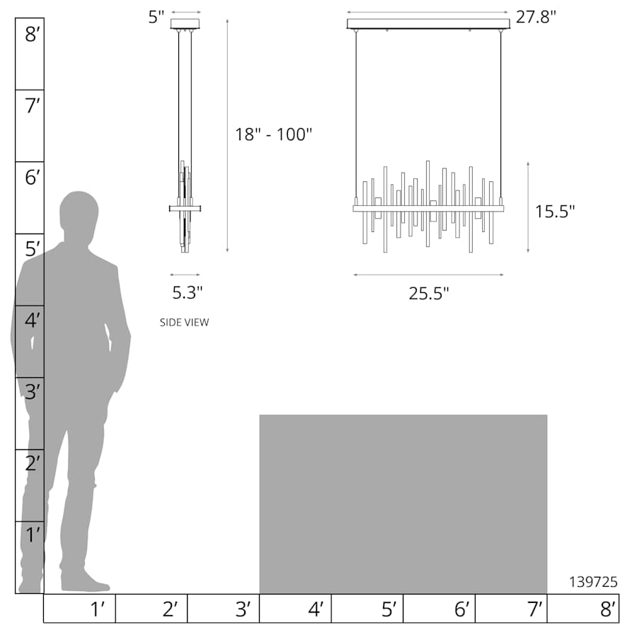 Cityscape 26" Wide Suspension Linear Pendant