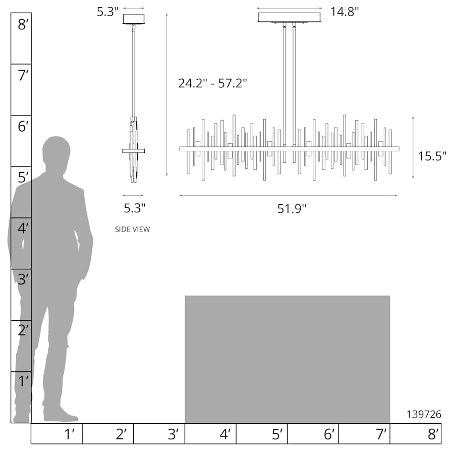 Cityscape 52" Wide Linear Pendant