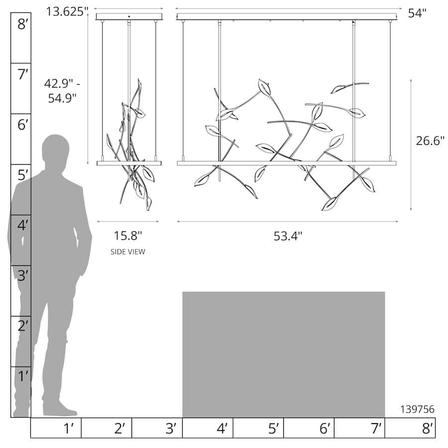 Four Seasons 53" Wide LED Linear Pendant