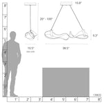 Zephyr 39" Wide LED Abstract Chandelier