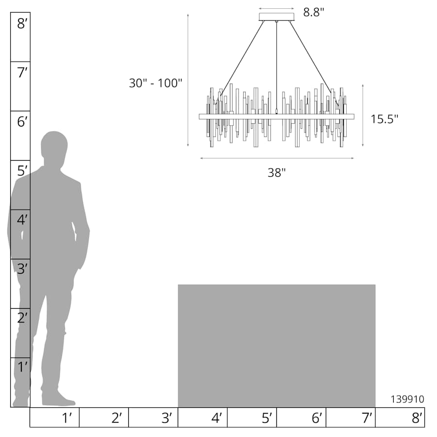 Cityscape 38" Wide LED Ring Chandelier