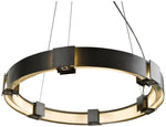 Hubbardton Forge Aura Pendant 28.9" Dark Smoke Glass Ring Pendant