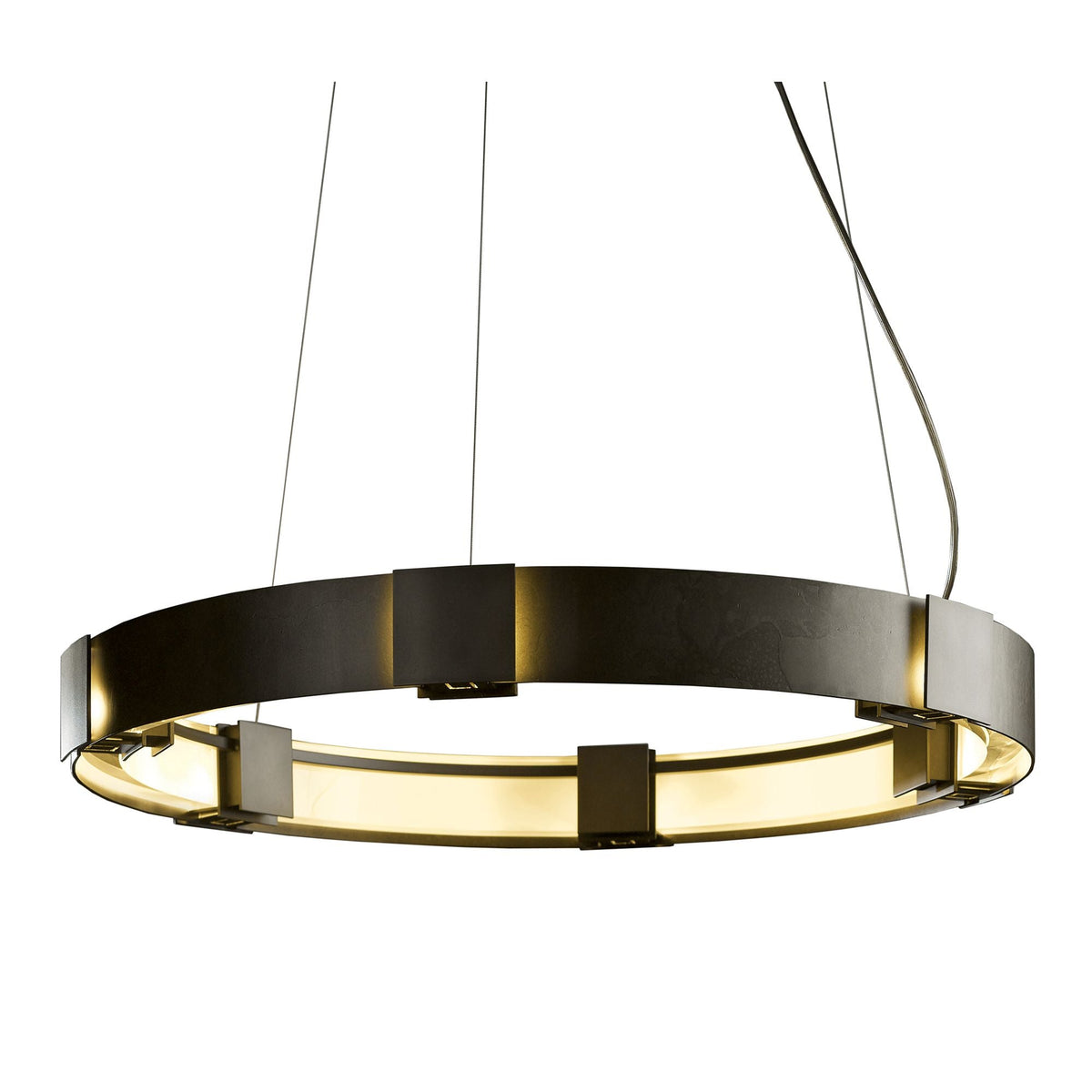 Hubbardton Forge Aura Pendant 28.9" Dark Smoke Glass Ring Pendant