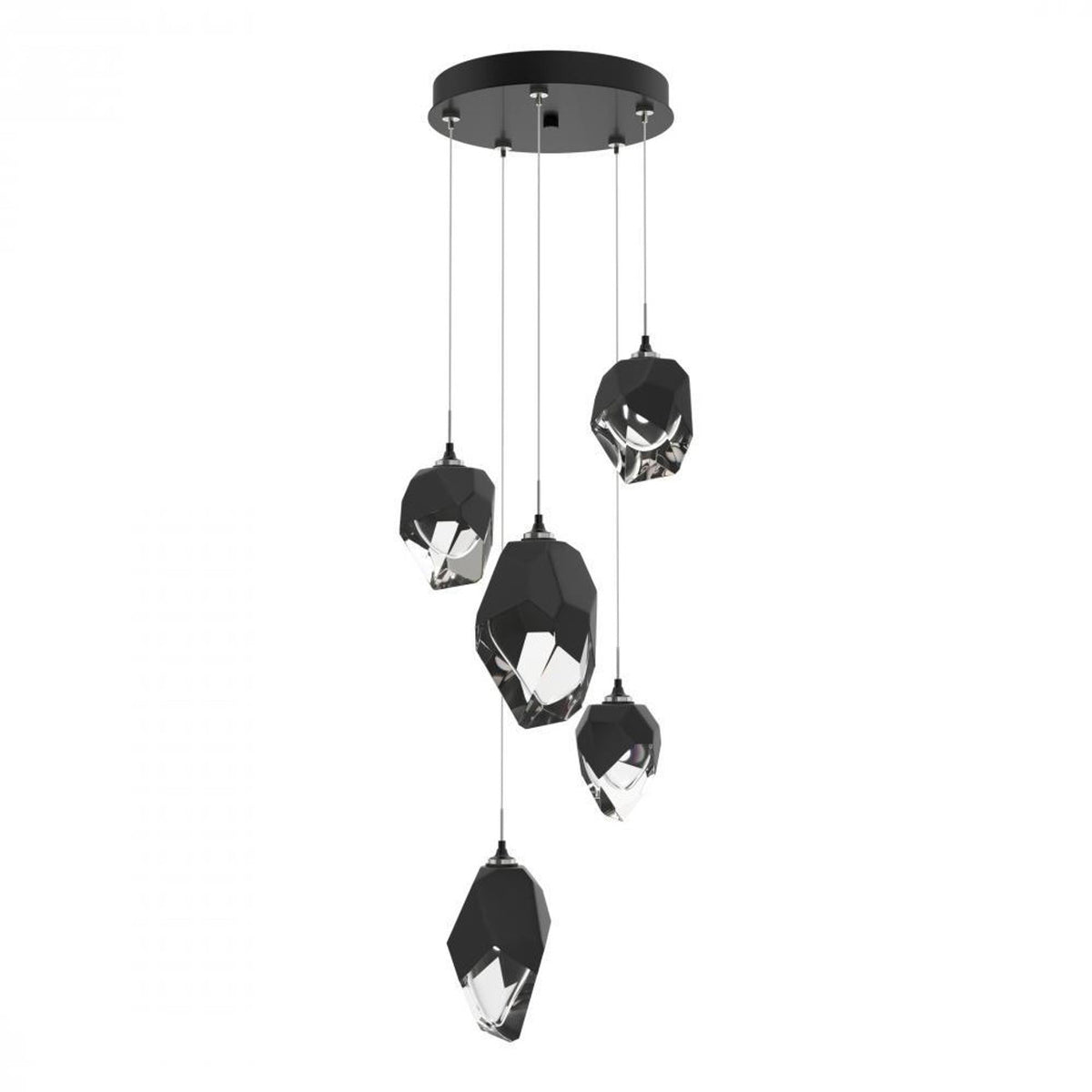 Chrysalis Pendant, 5-Light, Modern Brass, Black Polished Crystal, 15.7"W (131139-SKT-STND-86-BP0756 5YZUF4)