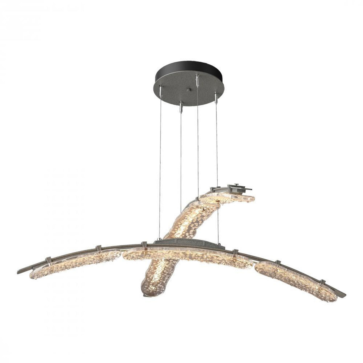 Glissade Double Large Pendant, LED, Oil Rubbed Bronze, Clear, 43.5"W (137587-LED-STND-14-ZM0749 5Z3119)