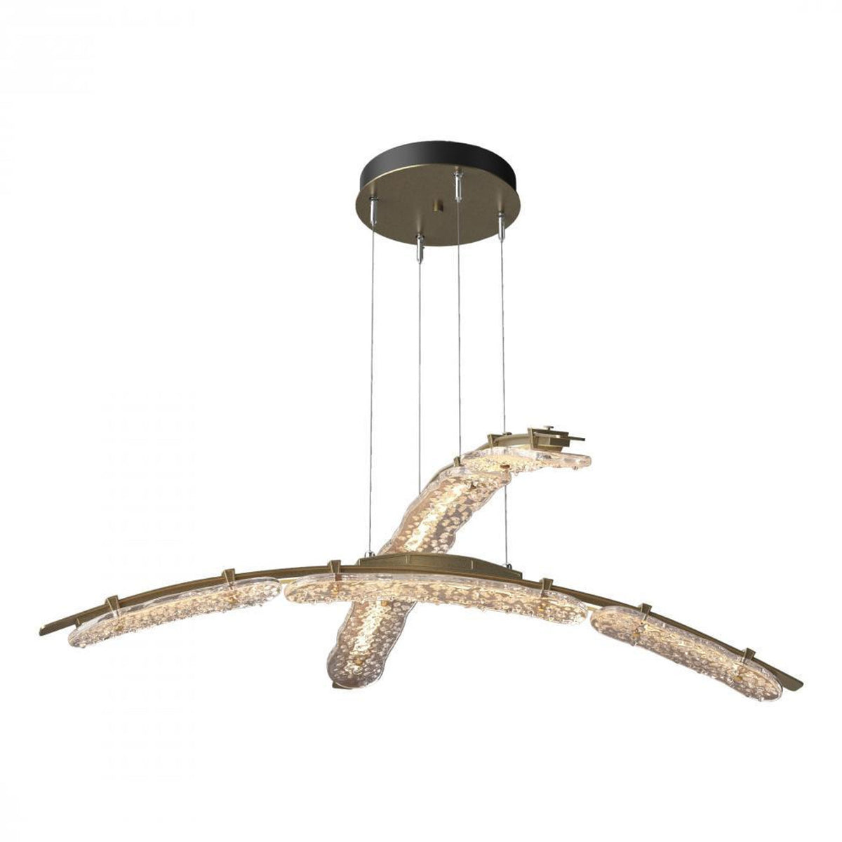 Glissade Large Pendant, LED, Soft Gold, Clear, 43.5"W (137586-LED-STND-84-ZM0749 5Z3111)