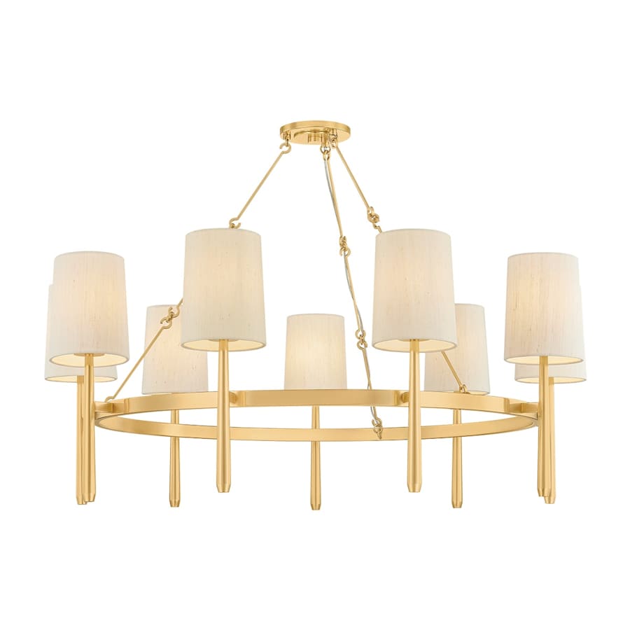Bridgeton 9 Light 46" Wide Chandelier with Raw Silk Shades
