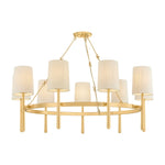 Bridgeton 9 Light 46" Wide Chandelier with Raw Silk Shades