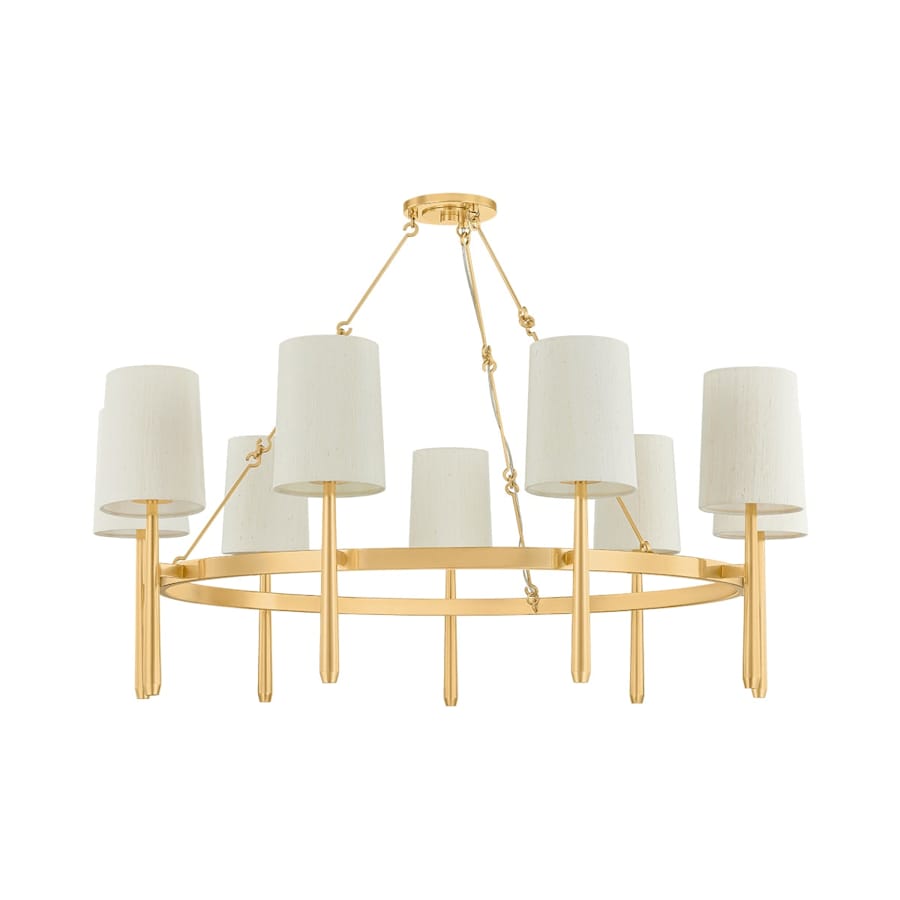 Bridgeton 9 Light 46" Wide Chandelier with Raw Silk Shades