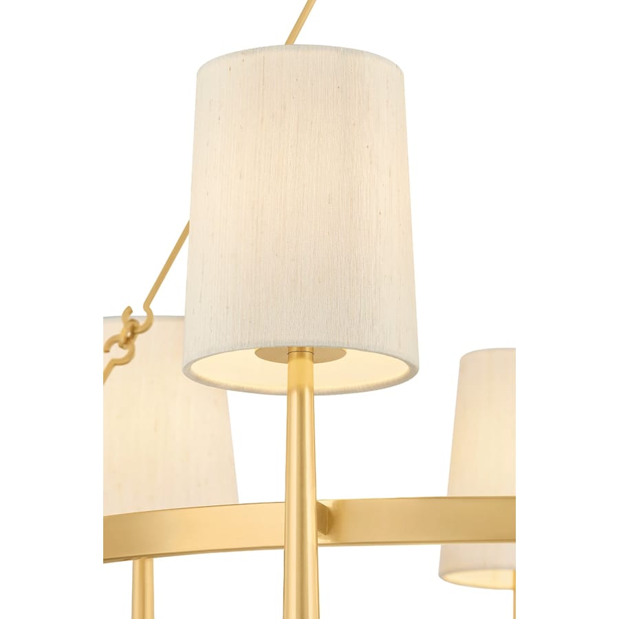 Bridgeton 9 Light 46" Wide Chandelier with Raw Silk Shades