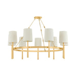 Bridgeton 9 Light 46" Wide Chandelier with Raw Silk Shades