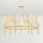 Bridgeton 9 Light 46" Wide Chandelier with Raw Silk Shades