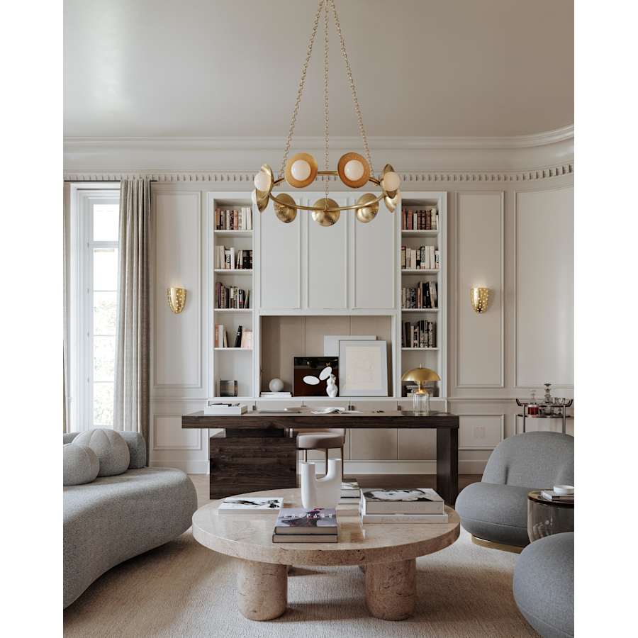 Glimmer 9 Light 40" Wide Crystal Ring Chandelier