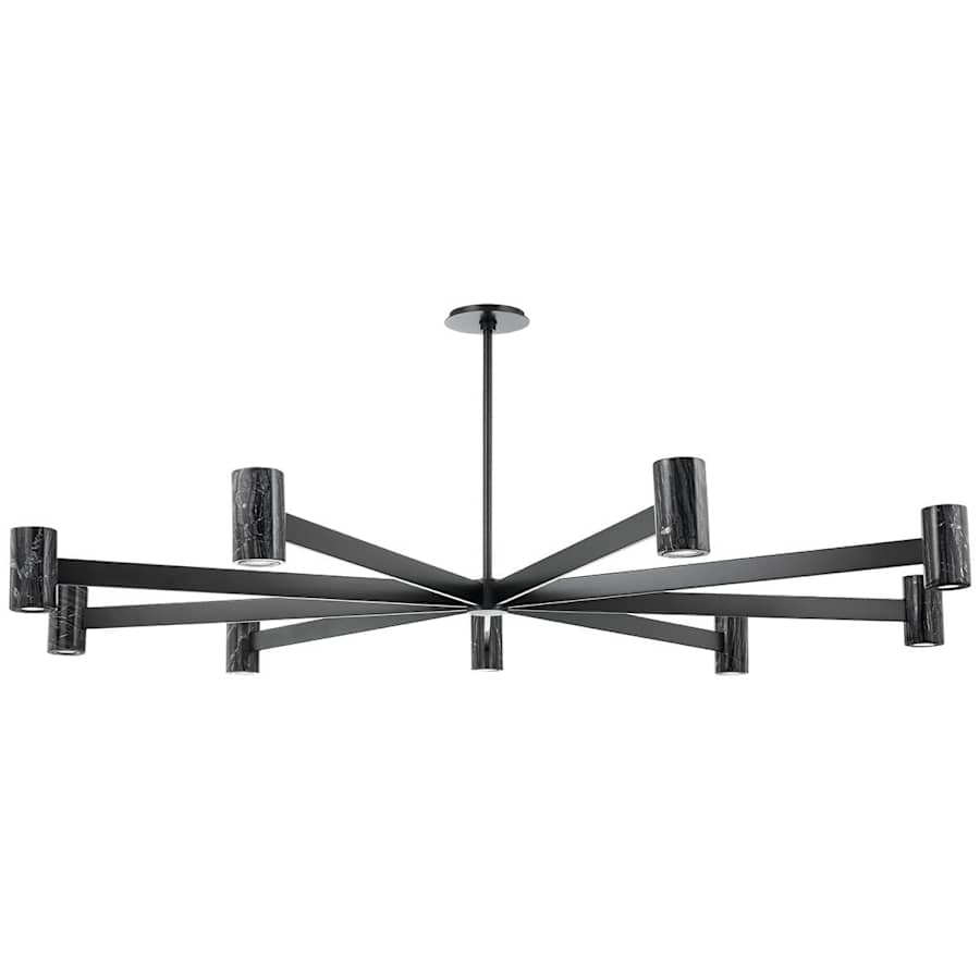 Predock 9 Light 64" Wide LED Sputnik Chandelier with Neo Madera Marble Shades