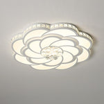 Flower Swirl Metal Novelty LED Flush Mount Ceiling Light for Bedroom