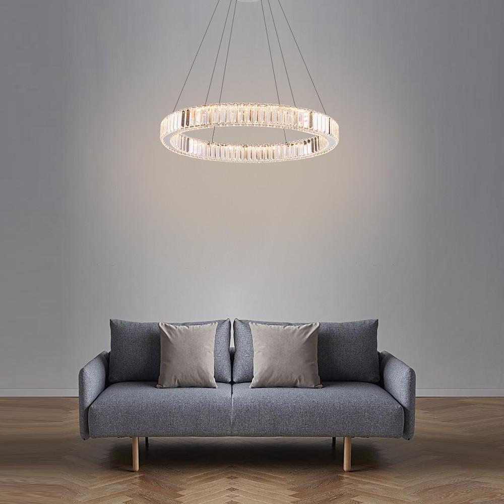 Luxury 1-Light Ring Shaped Wagon Wheel Chandelier in Gold Finish