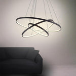 3 Ring Intterweaved Circle Design Pendant Lighting Aluminum Acrylic LED Ceiling Light