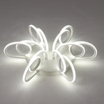 Modern Chrysanthemum Flower Shaped Metal Silica Gel Flush Mount Ceiling Light for Bedroom
