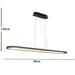 Rounded Corners Strip LED Modern Pendant Lighting Chandelier Hanging Lamp