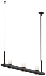 Intervals 48.25" Wide Satin Black Cylinder Uplight LED Pendant