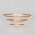 Three Ringed Chic Modern Metal Framed Foyer Chandelier with Dimmable Lights