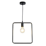 Metal Black and Gold Pendant Light Rounded Square Pendant Lighting