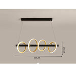4-Ring LED Gold Chandelier Island Ceiling Light