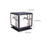 Square Bamboo Pattern Waterproof LED Modern Solar Lights Outdoor Pillar Lamp