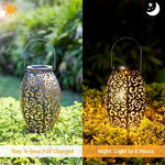 Solar Powered LED Waterproof Bronze Antique Outdoor Lanterns Solar Lights