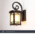 Vintage Striped Glass Shade Waterproof Modern Outdoor Wall Lights